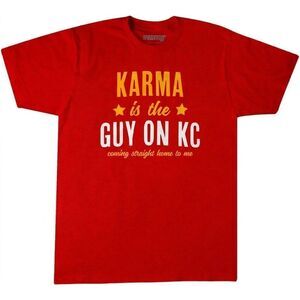 BreakingT Unisex Kansas City Chiefs Karma Taylor Swift Short Sleeve Tee Red/Yell